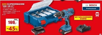Hubo Accu klopboormachine “gsb 18v-21” aanbieding