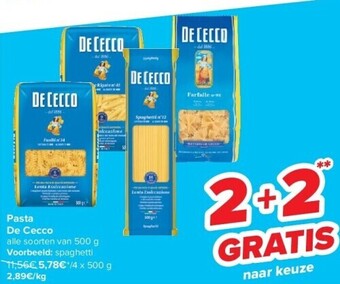 Carrefour Pasta de cecco aanbieding