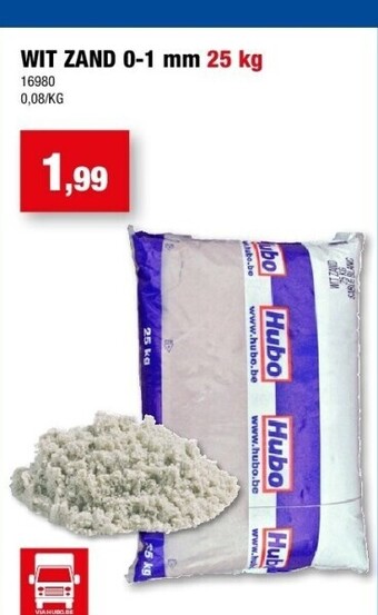 Hubo Wit zand 0-1 mm 25 kg aanbieding