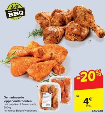 Carrefour Gemarineerde kippenonderbouten aanbieding