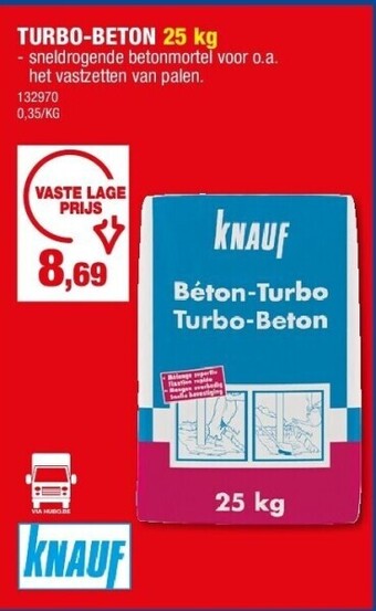 Hubo Turbo-beton 25 kg aanbieding