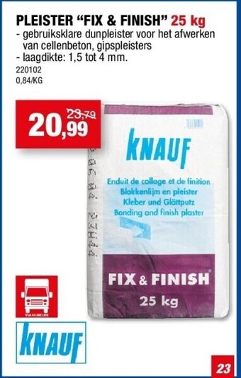 Hubo Pleister “fix & finish” 25 kg aanbieding