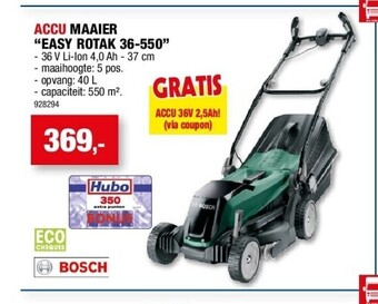 Hubo Accu maaier “easy rotak 36-550” aanbieding
