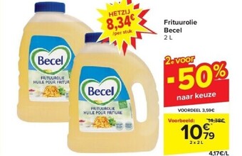 Carrefour Frituurolie becel 2 l aanbieding