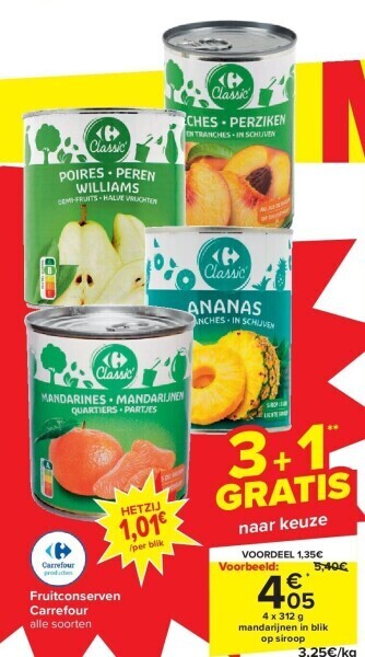Carrefour Fruitconserven aanbieding