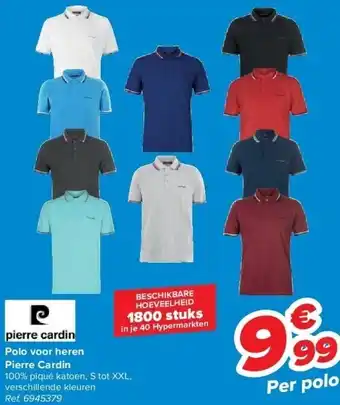 Carrefour Polo voor heren pierre cardin aanbieding