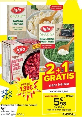 Carrefour Groenten natuur en bereid iglo aanbieding
