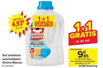 Carrefour Set vloeibare wasmiddelen omino bianco aanbieding