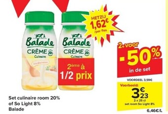 Carrefour Set culinaire room 20% of so light 8% balade aanbieding