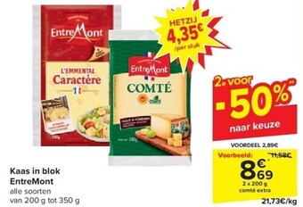 Carrefour Kaas in blok entremont aanbieding