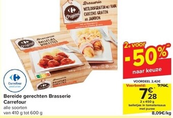 Carrefour Bereide gerechten brasserie aanbieding