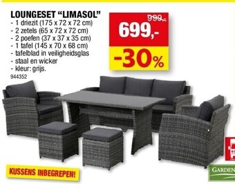 Hubo Loungeset “limasol” aanbieding