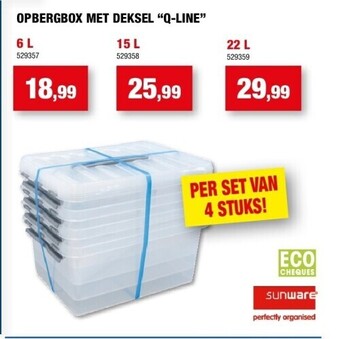 Hubo Opbergbox met deksel “q-line” 6 l aanbieding