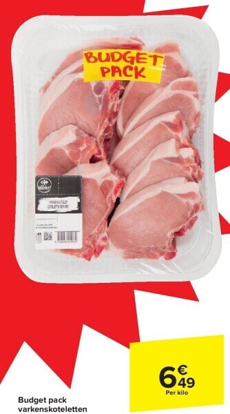 Carrefour Budget pack varkenskoteletten aanbieding