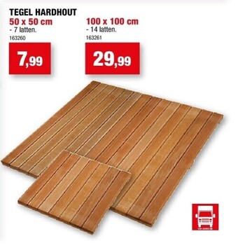 Hubo Tegel hardhout 50 x 50 cm aanbieding