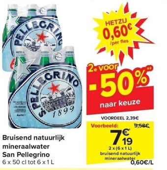Carrefour Bruisend natuurlijk mineraalwater san pellegrino aanbieding
