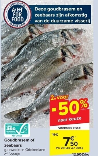 Carrefour Goudbrasem of zeebaars aanbieding