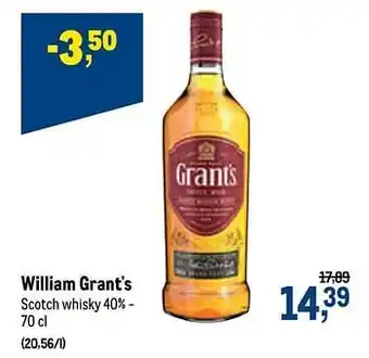 Makro William grant`s scotch whisky 70cl aanbieding