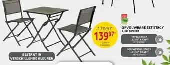 Brico Opvouwbare set stacy 3 jaar garantie aanbieding