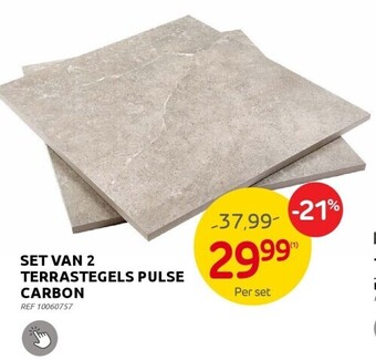 Brico Set van 2 terrastegels pulse carbon aanbieding