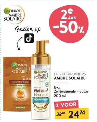 Di Garnier ambre solaire zelfbruinende mousse 200 ml aanbieding