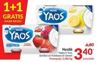 Intermarché Nestlé yoghurt yaos aardbei en framboos of citroen aanbieding