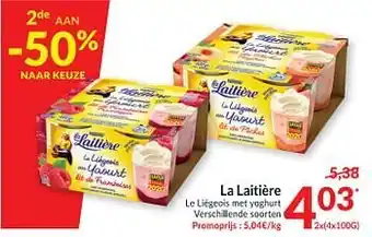 Intermarché La laitière le liégeois met yoghurt aanbieding