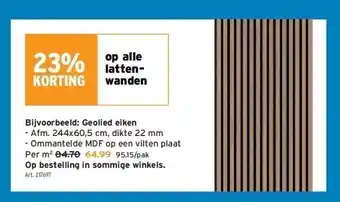 GAMMA Geolied eiken - afm. 244x60,5 cm aanbieding