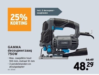 GAMMA Gamma decoupeerzaag 750w aanbieding