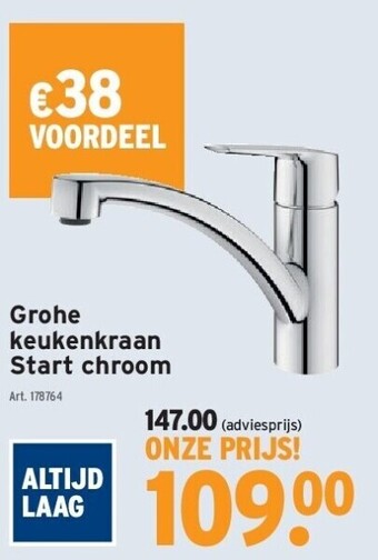 GAMMA Grohe keukenkraan start chroom aanbieding