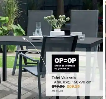GAMMA Tafel valencia - afm. (lxb): 160x90 cm aanbieding