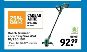 GAMMA Bosch trimmer accu easygrasscut 18/230 18v aanbieding