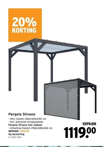 GAMMA Pergola silvano aanbieding