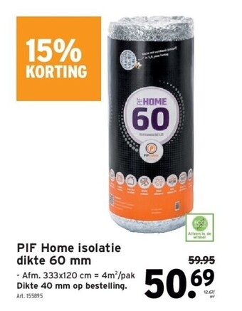 GAMMA Pif home isolatie dikte 60 mm aanbieding