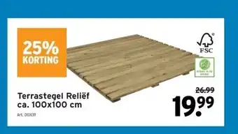 Terrastegel reliëf ca. 100xi00 cm