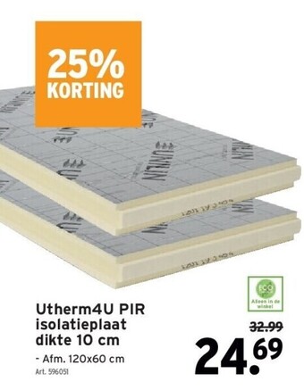 GAMMA Utherm4u pir isolatieplaat dikte 10 cm aanbieding