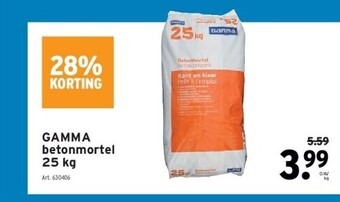 GAMMA Gamma betonmortel 25 kg aanbieding