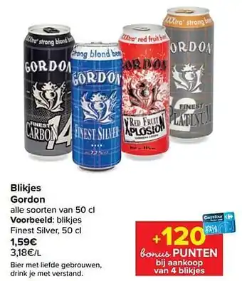 Carrefour Blikjes gordon finest silver aanbieding