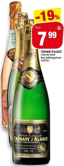 Cremant d`alsace l`ame du terroir brut halfdroog of rosé