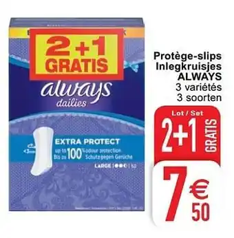 Cora Protège-slips inlegkruisjes always aanbieding