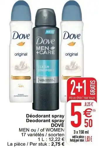 Cora Déodorant spray deodorant spray dove aanbieding