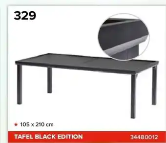 Euroshop Tafel black edition 105 x 210 cm aanbieding
