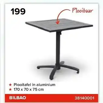 Euroshop Bilbao plooitafel in aluminium 170 x 70 x 75 cm aanbieding