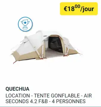 Decathlon Quechua location- tente gonflable- air seconds 4.2 F&B - 4 personnes aanbieding