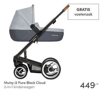 Baby & Tiener Mutsy i2 pure black cloud 2-in-1 kinderwagen aanbieding