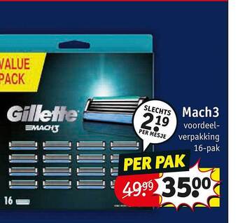 Kruidvat Gillette Mach3 aanbieding
