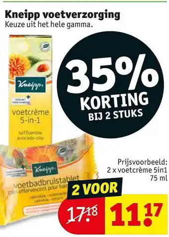 Kruidvat Kneipp Voetverzorging 75ml aanbieding