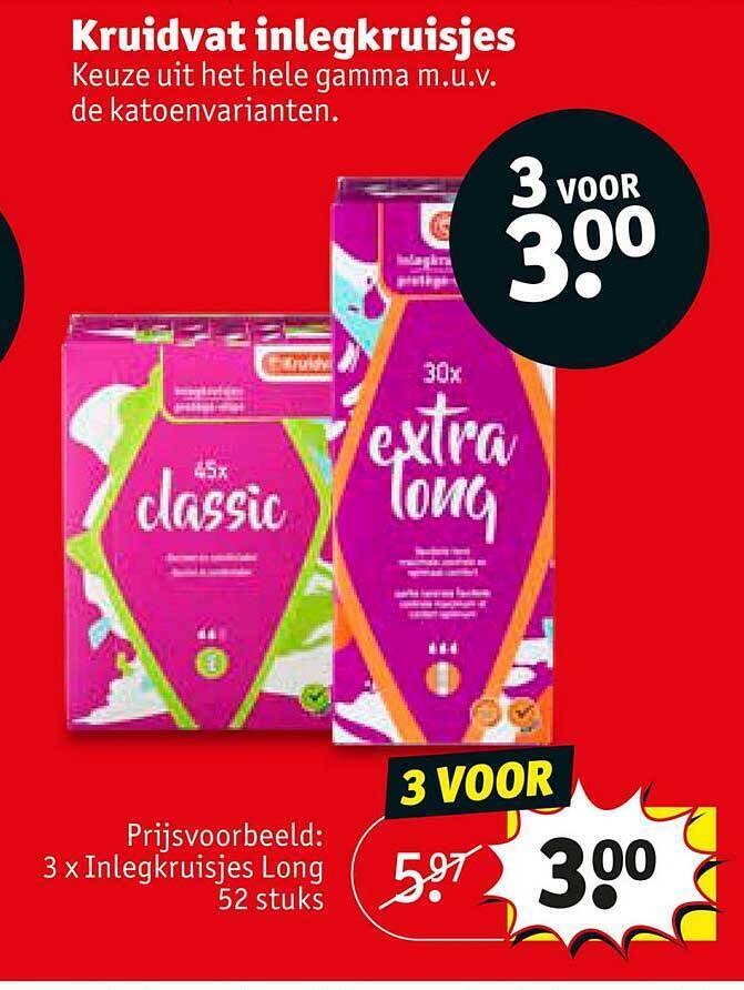 Kruidvat Inlegkruisjes promotie bij Kruidvat