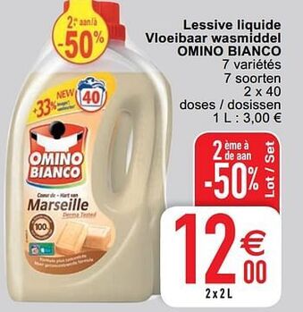 Cora Lessive liquide vloeibaar wasmiddel omino bianco aanbieding