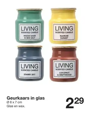 Zeeman Geurkaars in glas 06 × 7 cm glas en wax. aanbieding